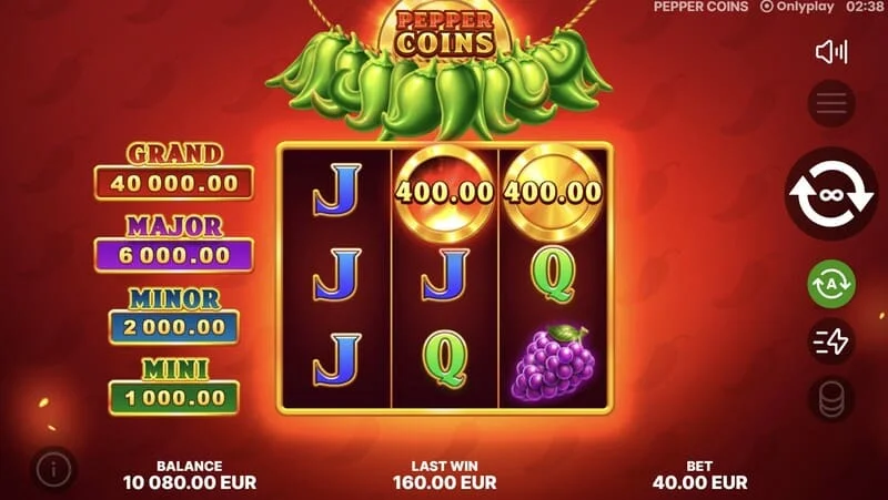 Pepper Coins - Pièces bonus dans le tour Hold and Win